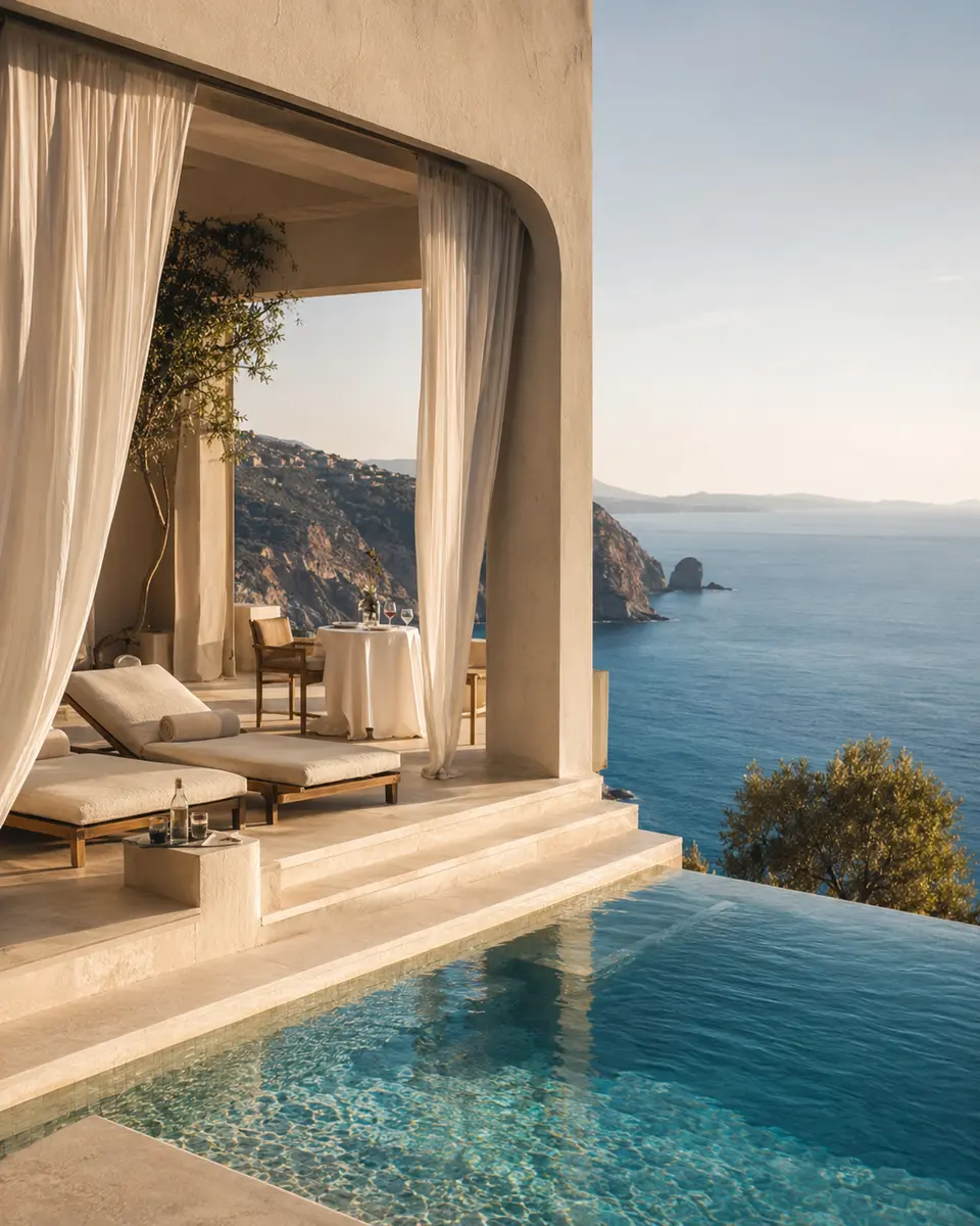 Private cliffside villa overlooking the sea